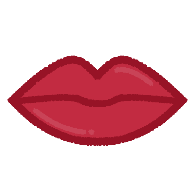 a stylized drawing of red lips. 